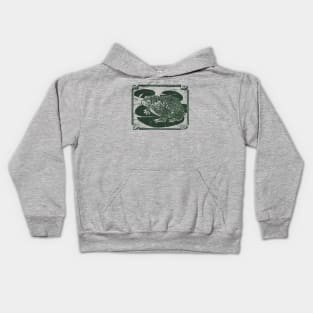 Bull frog on lilly pad Kids Hoodie